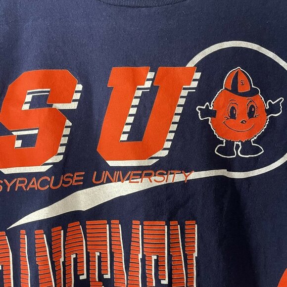 Vintage Syracuse University Orangemen T-shirt USA Large 2 Sided Graphic Print - Picture 9 of 12